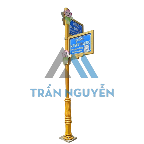 Trụ gang bảng tên đường